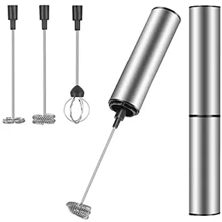 Kueohse Milch AufschäUmer Handheld Kaffee AufschäUmer Elektrischer Schneebesen, USB Wiederaufladbarer Schaum Macher Bubbler Ei Schneebesen für HeißE Schokolade