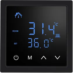 Smart Thermostat 16A Fußbodenheizung Temperaturregler mit LED-Touchscreen 85265V elektrisch schwarz