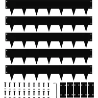 Rasenkante Metall mit Dornen, Beetbegrenzung Rasenbleche Mähkante Metall Palisade, 100 x 19 cm Beetumrandung Rasenkante Metall, 5 Stück in der Verpackung, Garten Beeteinfassung, Rasenkanten Blech