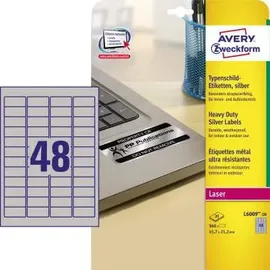 Avery Zweckform Typenschild-Etiketten 45,7 x 21,2 mm silber 960 St. (L6009-20)