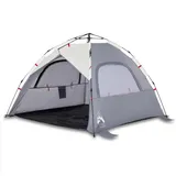 vidaXL Strandzelt 3 Personen Grau Quick Release Wasserdicht