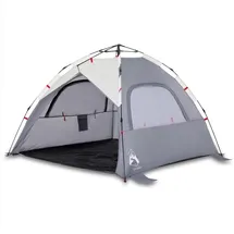 vidaXL Strandzelt 3 Personen Grau Quick Release Wasserdicht