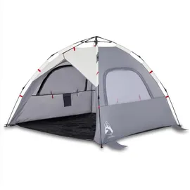 vidaXL Strandzelt 3 Personen Grau Quick Release Wasserdicht