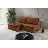 Kaiser Bohoo Mini modernes Ecksofa mit Schlaffunktion Ziegel Links