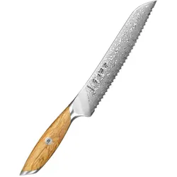 Hezhen - Damast-Brotmesser - X01 Flaggschiff-Serie