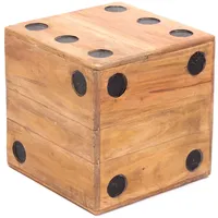Creedwood Hocker, Natur, Holz, 35x35x35 cm, Wohnzimmer, Hocker, Sitzhocker