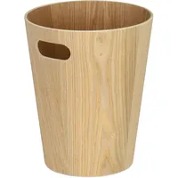 Relaxdays Papierkorb Holz, runder Mülleimer mit Griff, 7,5 L,