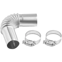 Vevor Abgasrohr Winkelverbinder (1 Stk.) 25 mm Auspuffrohr Gasentlüftungsschlauch Edelstahl Windschutzkappe Standheizung Autoheizung Auspuffrohr mit 2 Klammern für 2 kW / 5 kW / 8 kW Dieselheizung