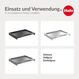 HAILO Systemdeckel 1223579 dunkelgrau | Ersatzdeckel aus Kunststoff für Abfallbehälter | Dunkelgrau