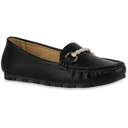 Damen Mokassins in Schwarz