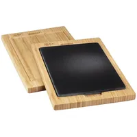 Käfer Servierbrett Holz 2-tlg. 24 x 2 x 34 cm Anthrazit/Bambus