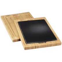 Käfer Servierbrett Holz 2-tlg. 24 x 2 x 34 cm Anthrazit/Bambus