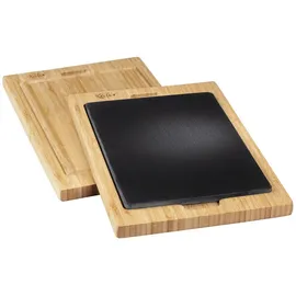 Käfer Servierbrett Holz 2-tlg. 24 x 2 x 34 cm Anthrazit/Bambus