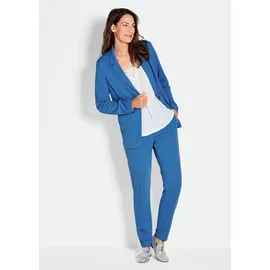 GOLDNER Damenblazer mit Reverskragen und Paspeltaschen in blau | Gr.: 54