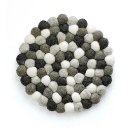CILIO Untersetzer aus 100% Schafwolle LANA GRIGIO rund 21 cm grau