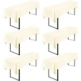 6 Stück Beige Biertisch Tischdecke 250x100cm,Universal für 50cm u.70cm Bier Tischdecke für Biertisch, Opaque Polyester Tischdecke Bierzeltgarnitur,Tischdecken Rechteckige Tischdecken Waschbar