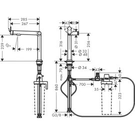 Hansgrohe Aqittura M91 Einhebelmischer Schwarz