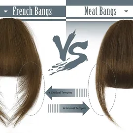 luxuskollektion 100% Echthaar Clip in Pony Extensions Mittelbraun Fringe