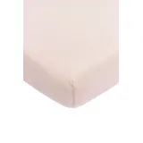 Meyco Baby Uni Spannbettlaken für die Babywiege (Bettlaken mit weicher Jersey-Qualität, aus 100% Baumwolle, perfekte Passform durch Rundum-Gummizug, atmungsaktiv, Maße: 40 x 80 / 90cm), Soft Pink