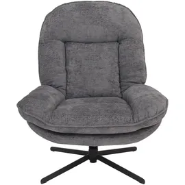 Mendler Relaxsessel HWC-P32 Chenille 80 x 96 x 80 cm Grau mit Hocker