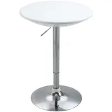 Homcom Bartisch Metall, ABS-Lackierung Weiß Ø61 x 76-97 cm, Esszimmer, Barmöbel, Bartische