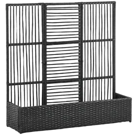 Outsunny Polyrattan Hochbeet mit Rankgitter 103 x 29 x 103 cm Schwarz