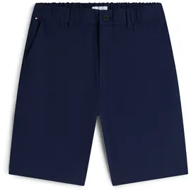 Tommy Hilfiger "DOVER", Herren, Gr. 31, N-Gr, blau (carbon navy), Web, Obermaterial: 72% Polyester, 19% Baumwolle, 9% Elasthan, regular fit kniefrei, Hosen Chinoshorts, mit Flag-Stickerei