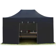TOOLPORT Faltpavillon 3 x 4,5 m inkl Seitenteile schwarz (582622)