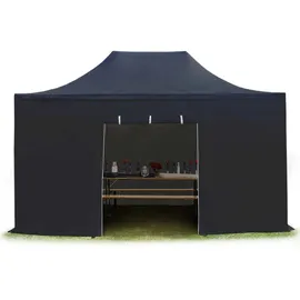 TOOLPORT Faltpavillon 3 x 4,5 m inkl Seitenteile schwarz (582622)