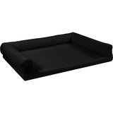 Juelle Orthopädisches Hundebett aus Kunstleder, Hundesofa mit Orthopädischer Hundematratze, Abnehmbarer Hülle, Maschinenwaschbar Lord L-XXL (130x95cm, Schwarz)