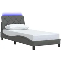 VidaXL Bettgestell mit LED ohne Matratze Dunkelgrau 80x200 cm