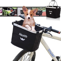 Lenkerkorb Taschen,Faltbar Fahrrad vorne Korb, Easy Install Abnehmbare FahrradkorbTasche für Kleiner Hund-Einkaufen-Reisen-Picknick, mit Lenkeradapter
