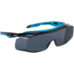 Schutzbrille Tryon OTG Sichtscheibe Rauchglas, Rahmen Schwarz/Blau