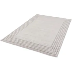 Teppich ASTRA "Vercelli 231/232 Kurzflorteppich", silber (silberfarben), B:80cm H:9mm L:150cm, Kunstfaser, Teppiche, Fransenteppich, 3-D Effekt, wollig weiche Oberfläche, mit Fransen, Wohnzimmer