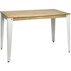 BOX Furniture Lunds Tisch 110x70x75cm Weiß in massivem Kiefernholz mit Vintage-Industrie-Stil beenden Box Möbel