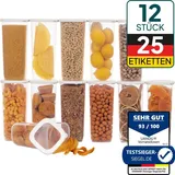 UANDU Vorratsdosen mit Deckel Luftdicht Set, BPA frei, Aufbewahrungsbox Küchenorganizer, Vorratsbehälter Mehl Aufbewahrung Küche - 12x1750ml | ... | Weiß