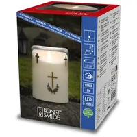 Konstsmide LED Gedenklicht/Grablicht, mit 8h Timer, 1 flackernde warm weiße Diode, batteriebetrieben, Außen (IP44), Batterie: 2x D 1.5V (exkl.) - 1869-180
