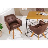 riess-ambiente Esszimmerstuhl LOFT antik braun / natur (Einzelartikel, 1 St), Küche · Microfaser · Massivholz · 180° drehbar · Industrial braun