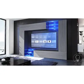 Vladon Wohnwand, Anthrazit, Holzwerkstoff, 262x182.5x39 cm, Wohnzimmer, Wohnwände, Wohnwand-Sets