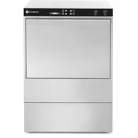 HENDI Geschirrspüler, elektromechanische Steuerung, inklusive 2 Spülkörben von 500x500mm, Besteckkorb, mit Ablauf- und Reinigungs pumpe, Gläserspüler, 400V/6400W, 645x576x(H)837mm, Edelstahl