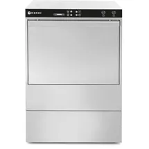 HENDI Geschirrspüler, elektromechanische Steuerung, inklusive 2 Spülkörben von 500x500mm, Besteckkorb, mit Ablauf- und Reinigungs pumpe, Gläserspüler, 400V/6400W, 645x576x(H)837mm, Edelstahl
