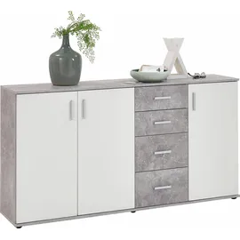 FMD Albi 160,1 x 81,5 x 35 cm Grau / Weiß