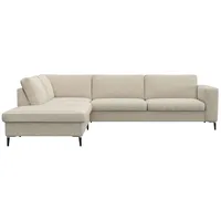 flexlux Ecksofa Fiore, L-Form, bequem und komfortabel durch hochwertigem Sitzaufbau, breite Armlehnen, Kaltschaum, Füße Alu+schwarz weiß