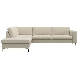 flexlux Ecksofa Fiore, L-Form, bequem und komfortabel durch hochwertigem Sitzaufbau, breite Armlehnen, Kaltschaum, Füße Alu+schwarz weiß