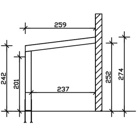 SKANHOLZ Skan Holz Terrassenüberdachung Novara 450 cm x 259 cm Schiefergrau