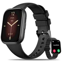 HXQHSTBG Smartwatch für Herren mit Telefonfunktion,1.75" Fitnessuhr Damen mit Pulsmesser SpO2 Schlafmonitor Schrittzähler IP68 Wasserdicht,120+ Sportmodi Smart Watch Fitness Tracker Android, Schwarz
