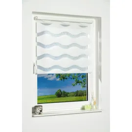 K-HOME Klemmfix Doppelrollo Welle 30 x 150 cm weiß