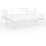 Festnight Ausziehsofa Ausziehbett Tagesbett Schlafsofa Metallbett 90x200 cm Bettsofa Schlafsofa Einzelbett Metallbett Jugendbett Weiß