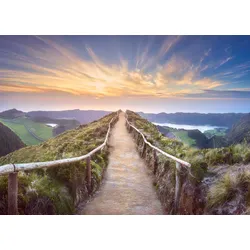 Fototapete PAPERMOON "Mountain View Delgada Ponta", bunt (mehrfarbig), B:5m L:2,8m, Vlies, Tapeten