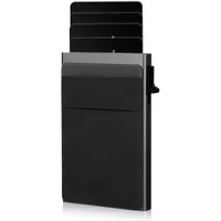 Lockcard Wallet Kreditkartenetui Card Holder Herren Card Holder mit Münzfach Kreditkartenetui Herren Kartenetui Herren Portmonee Herren Portmonee Herren Slim RFID Schutz Pop up Card Wallet (Schwarz)